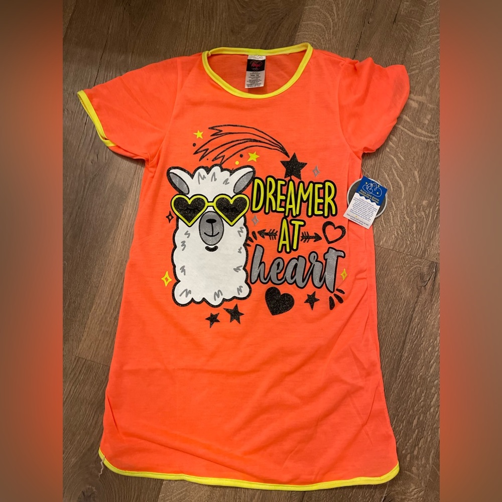 NWT Angel Face neon Llama nightgown, size 10